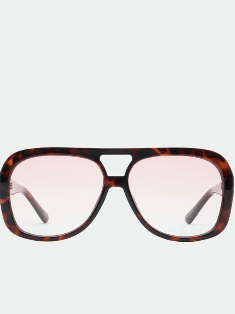 Oversized Tortoiseshell Sunglasses with Amber Lenses - Picture 2 of 5